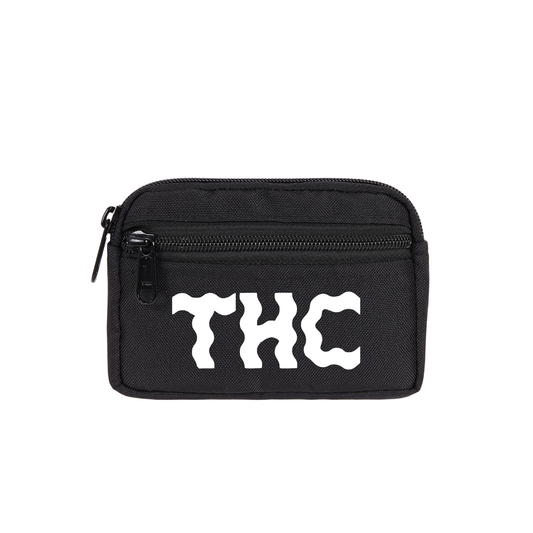 2ND EDITION THC EMBLEM DOUBLE ZIP POUCH IN BLACK