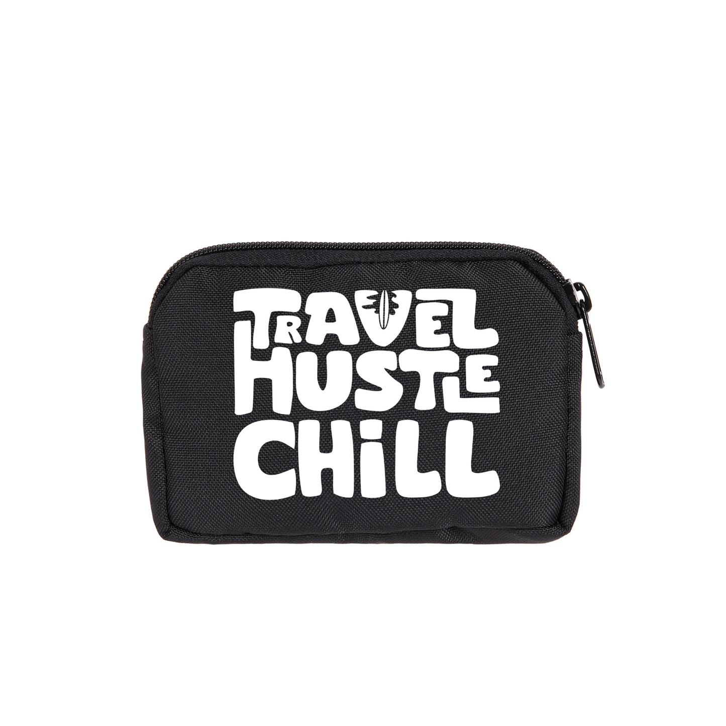 2ND EDITION THC EMBLEM DOUBLE ZIP POUCH IN BLACK