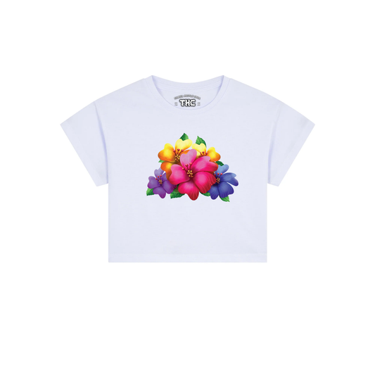 BOUQUET CROP TOP IN WHITE