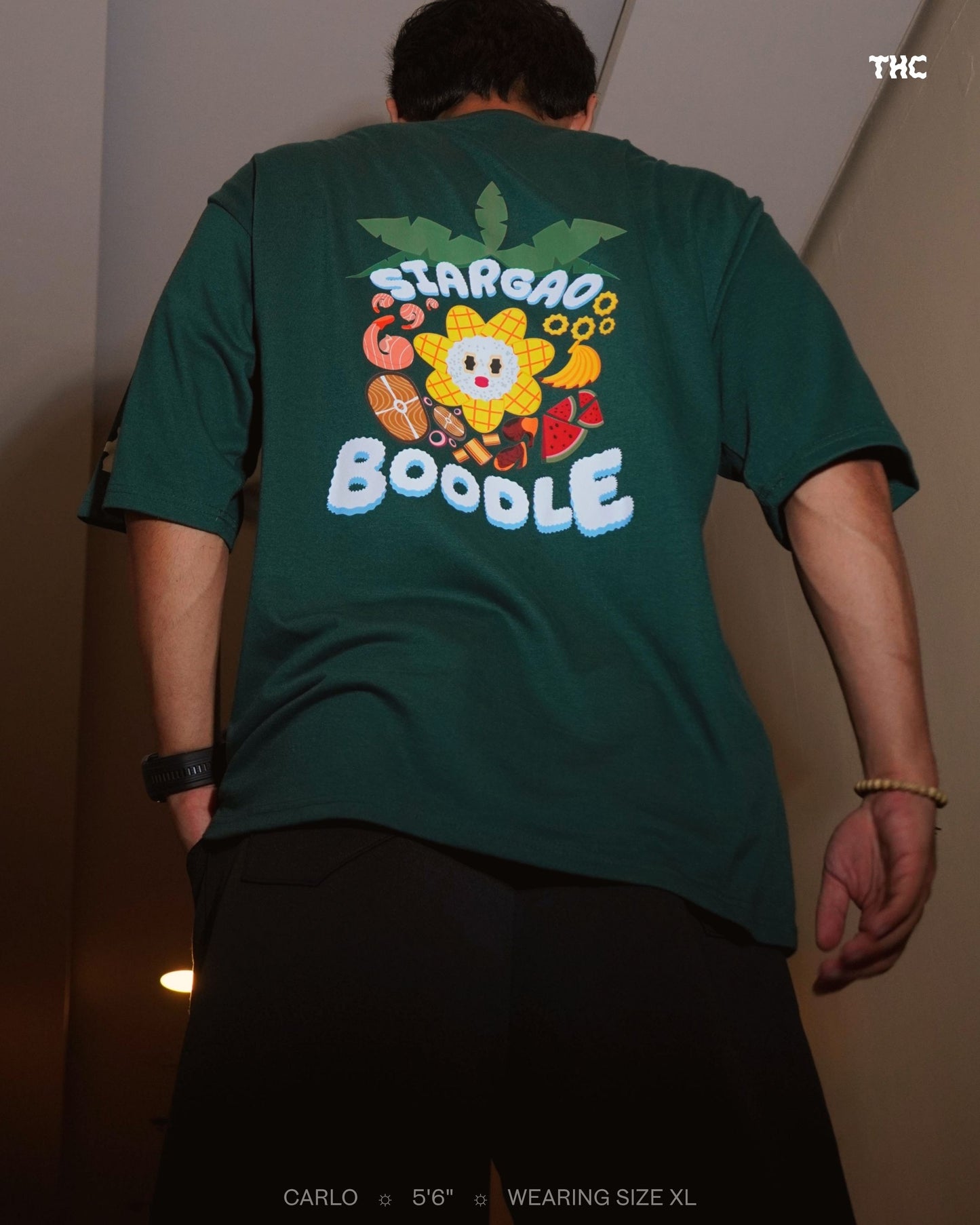 SIARGAO BOODLE T-SHIRT IN DARK GREEN