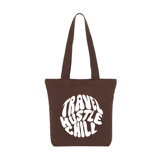 THC EMBLEM TOTE BAG IN BROWN