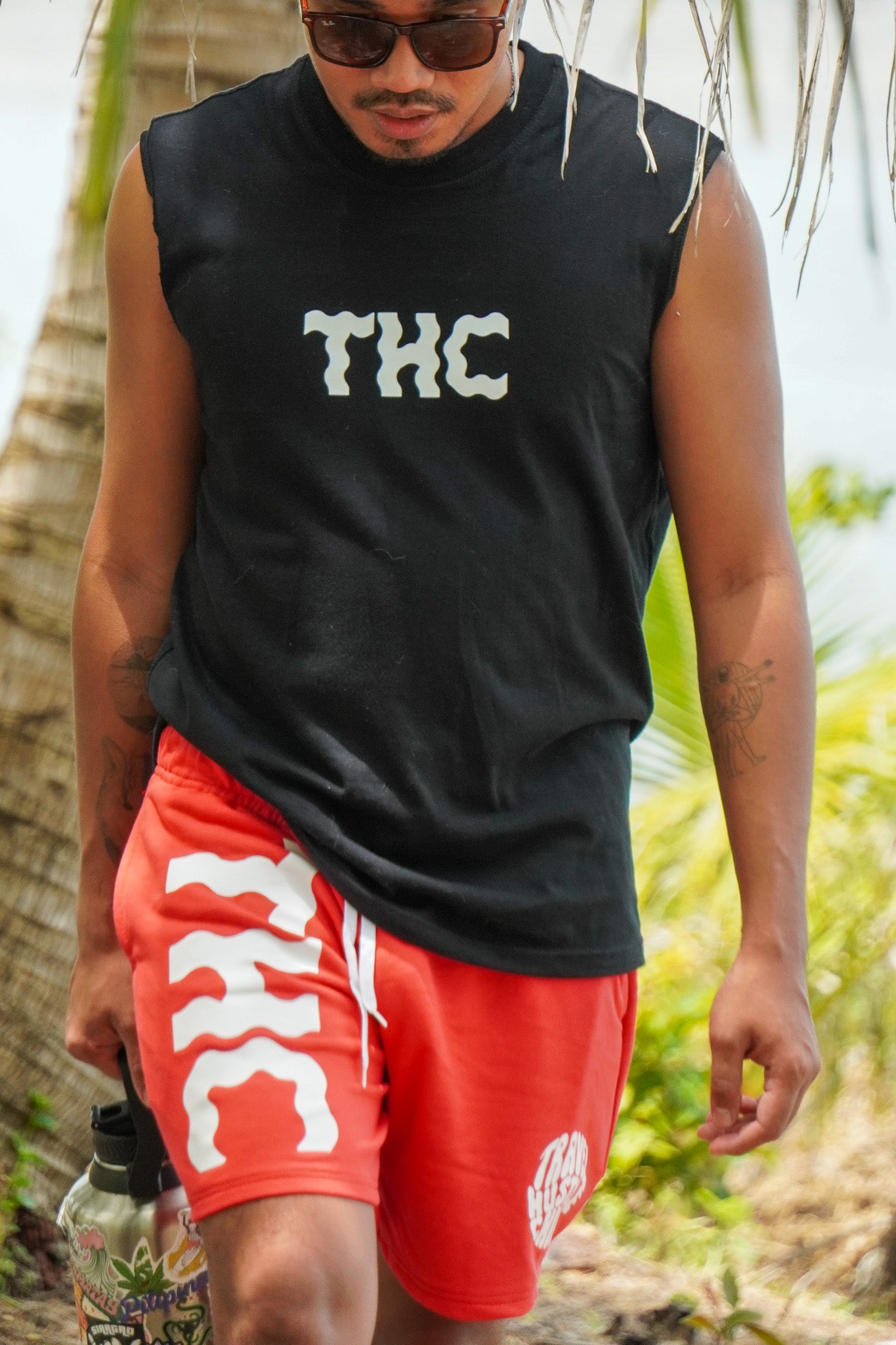 THC STATEMENT SHORTS IN RED